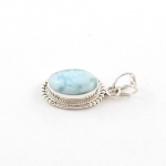 Pure silver sea blue larimar pendant 